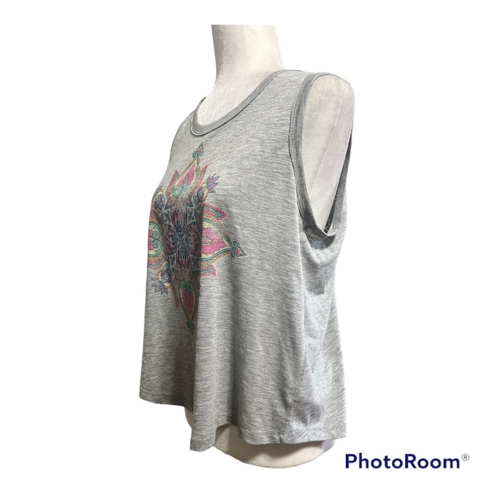 Jessica Simpson Mandala Graphic Tank Top Gray Sz L - Picture 2 of 6